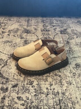 Dr. Martens Beige Jorge II Suede Slingback Mules